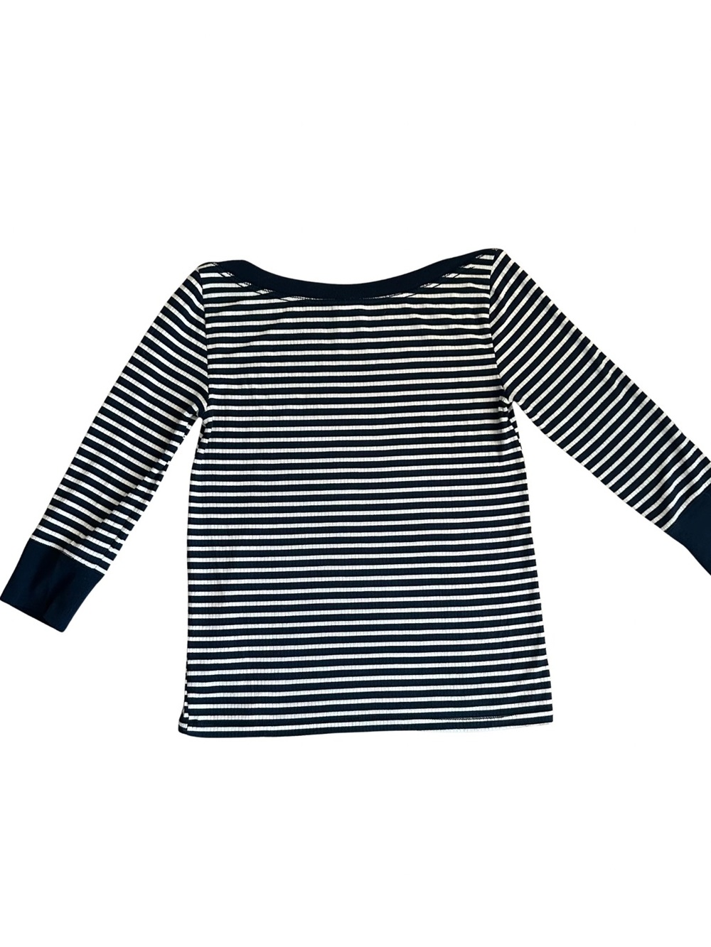 Anthropologie Akemi & Kin Navy White Stripe Brenton Top 3/4 Sleeve. Small P SP - Picture 7 of 12